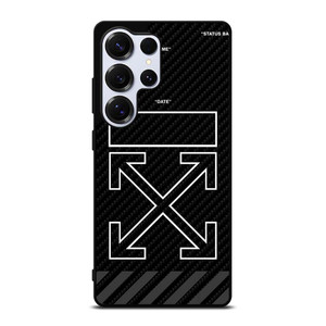 OFF WHITE BLACK CARBON Samsung Galaxy S25 Ultra Case