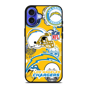 LOS ANGELES CHARGERS NFL STICKER BOMB iPhone 16 Case LOS ANGELES CHARGERS NFL STICKER BOMB iPhone 16 Case
