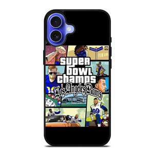 LOS ANGELES RAMS CHAMPIONS CARTOON iPhone 16 Case