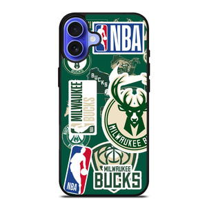 MILWAUKEE BUCKS NBA STICKER BOMB iPhone 16 Case