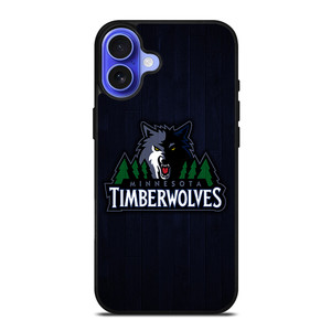 MINNESOTA TIMBERWOLVES WOODEN LOGO iPhone 16 Case
