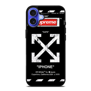 OFF WHITE BLACK SUP iPhone 16 Case OFF WHITE BLACK SUP iPhone 16 Case