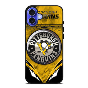PITTSBURGH PENGUINS METAL NHL iPhone 16 Case PITTSBURGH PENGUINS METAL NHL iPhone 16 Case