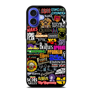 ROCK BAND COLLAGE iPhone 16 Case ROCK BAND COLLAGE iPhone 16 Case