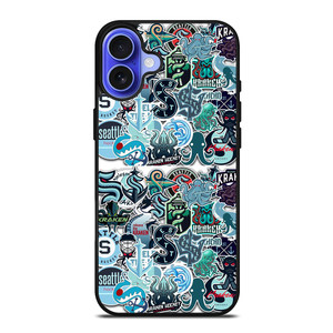 SEATTLE KRAKEN OCTOPUS COLLAGE iPhone 16 Case