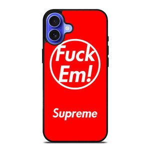 SUPREME FUCK EM RED iPhone 16 Case SUPREME FUCK EM RED iPhone 16 Case