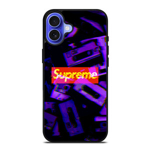 SUPREME PURPLE CASSETTE GLITCH iPhone 16 Case SUPREME PURPLE CASSETTE GLITCH iPhone 16 Case