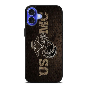 UNITED STATED MARINE CORPS METAL LOGO iPhone 16 Case