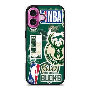 MILWAUKEE BUCKS NBA STICKER BOMB iPhone 16 Plus Case MILWAUKEE BUCKS NBA STICKER BOMB iPhone 16 Plus Case