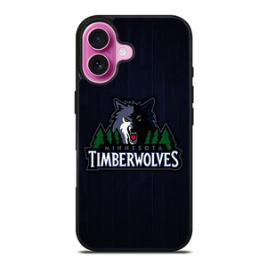 MINNESOTA TIMBERWOLVES WOODEN LOGO iPhone 16 Plus Case