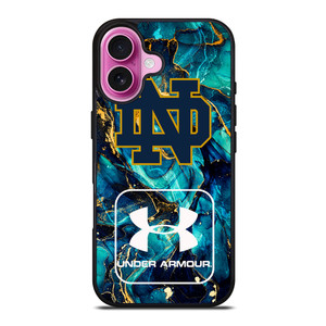NOTRE DAME VS UNDER ARMOUR MARBLE BLUE iPhone 16 Plus Case NOTRE DAME VS UNDER ARMOUR MARBLE BLUE iPhone 16 Plus Case