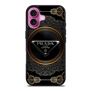 PRADA MILANO BLACK GOLD iPhone 16 Plus Case PRADA MILANO BLACK GOLD iPhone 16 Plus Case