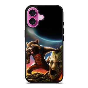 ROCKET RACCOON GROOT AVENGER iPhone 16 Plus Case