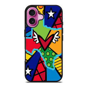 ROMERO BRITTO POP TEXAS MAP iPhone 16 Plus Case ROMERO BRITTO POP TEXAS MAP iPhone 16 Plus Case