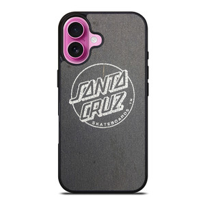SANTA CRUZ SKATEBOARD LOGO ASPHALT iPhone 16 Plus Case