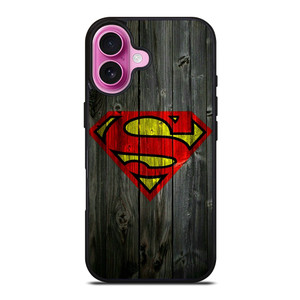 SUPERMAN WOODEN LOGO iPhone 16 Plus Case