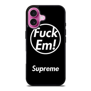 SUPREME FUCK EM BLACK iPhone 16 Plus Case