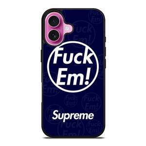 SUPREME FUCK EM BLUE iPhone 16 Plus Case