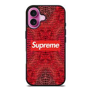 SUPREME RED SNAKE SKIN iPhone 16 Plus Case
