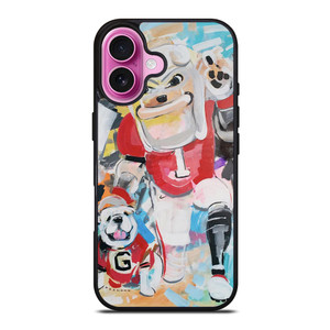 UNIVERSITY OF GEORGIA BULLDOGS UGA ART iPhone 16 Plus Case