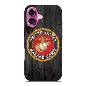 USMC US MARINE CORPS WOOD iPhone 16 Plus Case USMC US MARINE CORPS WOOD iPhone 16 Plus Case