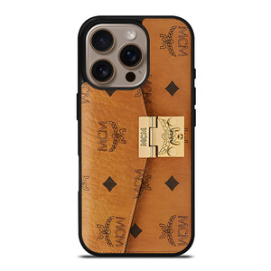 MCM WORLD WIDE BROWN LEATHER iPhone 16 Pro Case