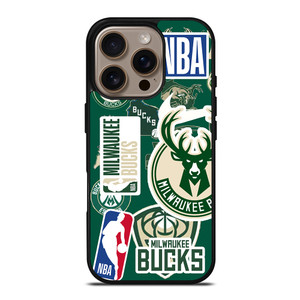 MILWAUKEE BUCKS NBA STICKER BOMB iPhone 16 Pro Case