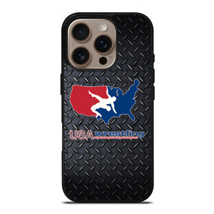 USA WRESTLING METAL LOGO iPhone 16 Pro Case USA WRESTLING METAL LOGO iPhone 16 Pro Case