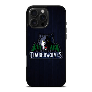 MINNESOTA TIMBERWOLVES WOODEN LOGO iPhone 16 Pro Max Case