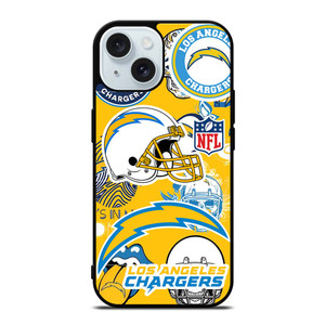 LOS ANGELES CHARGERS NFL STICKER BOMB iPhone 15 Case Cover LOS ANGELES CHARGERS NFL STICKER BOMB iPhone 15 Case Cover