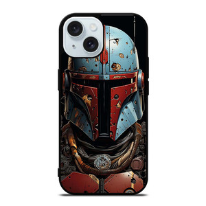 MANDALORIAN HELMET RUSTY iPhone 15 Case Cover MANDALORIAN HELMET RUSTY iPhone 15 Case Cover