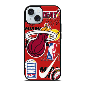 MIAMI HEAT NBA STICKER BOMB iPhone 15 Case Cover MIAMI HEAT NBA STICKER BOMB iPhone 15 Case Cover