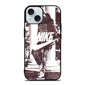NIKE STREET URBAN BLACK WHITE iPhone 15 Case Cover NIKE STREET URBAN BLACK WHITE iPhone 15 Case Cover