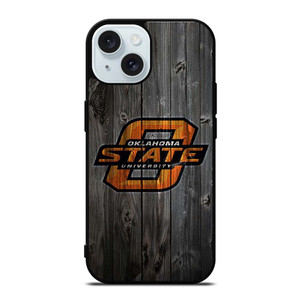 OKLAHOMA STATE UNIVERSITY WOODEN LOGO iPhone 15  Case Cover OKLAHOMA STATE UNIVERSITY WOODEN LOGO iPhone 15  Case Cover