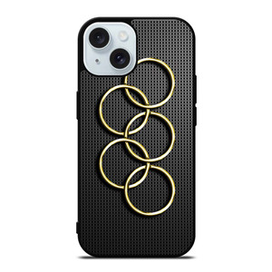 OLYMPIC RINGS GOLD CARBON iPhone 15  Case Cover