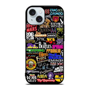 ROCK BAND COLLAGE iPhone 15 Case Cover ROCK BAND COLLAGE iPhone 15 Case Cover