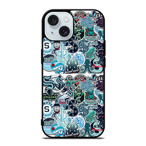 SEATTLE KRAKEN OCTOPUS COLLAGE iPhone 15  Case Cover