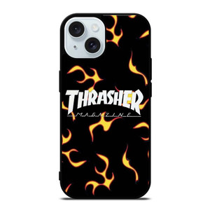 THRASHER SKATEBOARD MAGAZINE FLAME iPhone 15  Case Cover