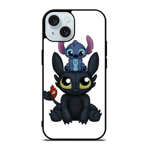 TOOTHLESS AND STITCH CARTOON iPhone 15  Case Cover TOOTHLESS AND STITCH CARTOON iPhone 15  Case Cover