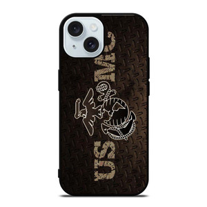 UNITED STATED MARINE CORPS METAL LOGO iPhone 15  Case Cover