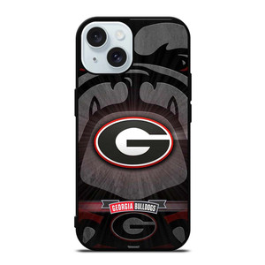 UNIVERSITY OF GEORGIA BULLDOGS UGA BLACK iPhone 15  Case Cover
