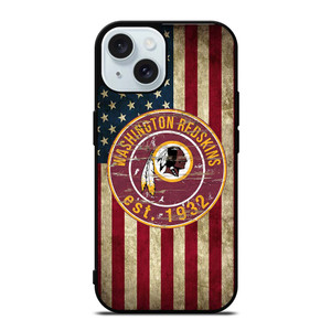 WASHINGTON REDSKINS AMERICAN FLAG iPhone 15  Case Cover WASHINGTON REDSKINS AMERICAN FLAG iPhone 15  Case Cover