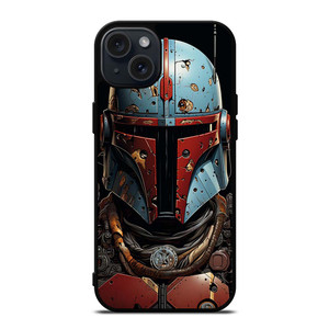 MANDALORIAN HELMET RUSTY iPhone 15 Plus Case MANDALORIAN HELMET RUSTY iPhone 15 Plus Case