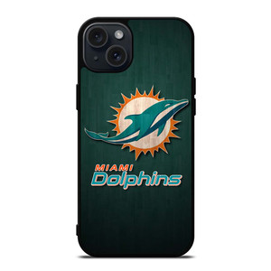 MIAMI DOLPHINS WOODEN LOGO iPhone 15 Plus Case MIAMI DOLPHINS WOODEN LOGO iPhone 15 Plus Case