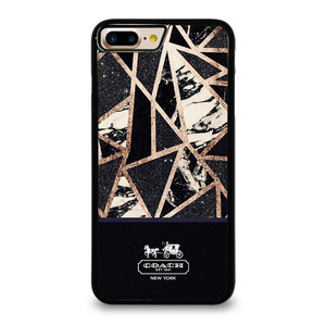 COACH NEW YORK GOLD BLACK TEXTURE iPhone 7 Plus Case