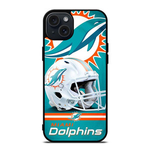 NFL MIAMI DOLPHINS HELMET LOGO iPhone 15 Plus Case NFL MIAMI DOLPHINS HELMET LOGO iPhone 15 Plus Case