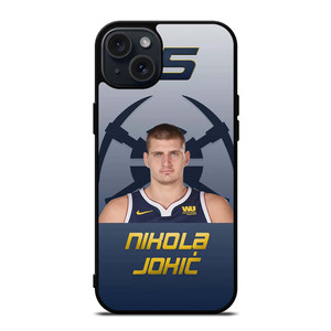 NIKOLA JOKIC DENVER NUGGETS SYMBOL iPhone 15 Plus Case NIKOLA JOKIC DENVER NUGGETS SYMBOL iPhone 15 Plus Case