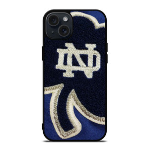 NOTRE DAME BLUE SHAMROCK LOGO iPhone 15 Plus Case