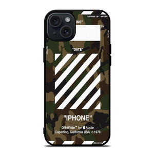 OFF WHITE CAMO ARMY iPhone 15 Plus Case