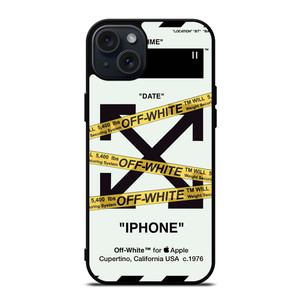 OFF WHITE YELLOW STRIPES iPhone 15 Plus Case